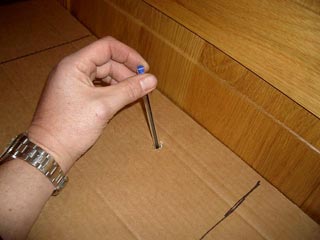 Marking the seat holes on the pan template